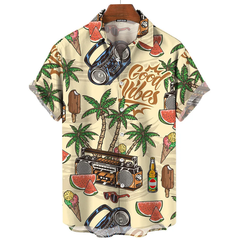 Vintage Hawaiian Floral Shirt - Męska koszula w stylu retro, idealna