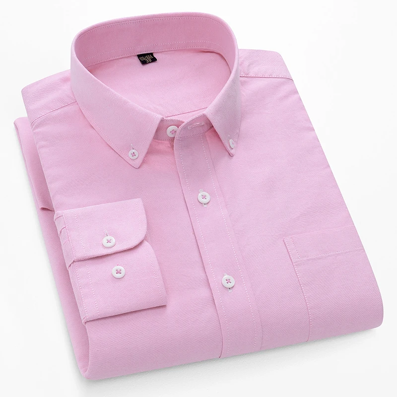 Oxford Cotton Casual Shirt Business - Męskie koszule z długim rękawem, wykonane