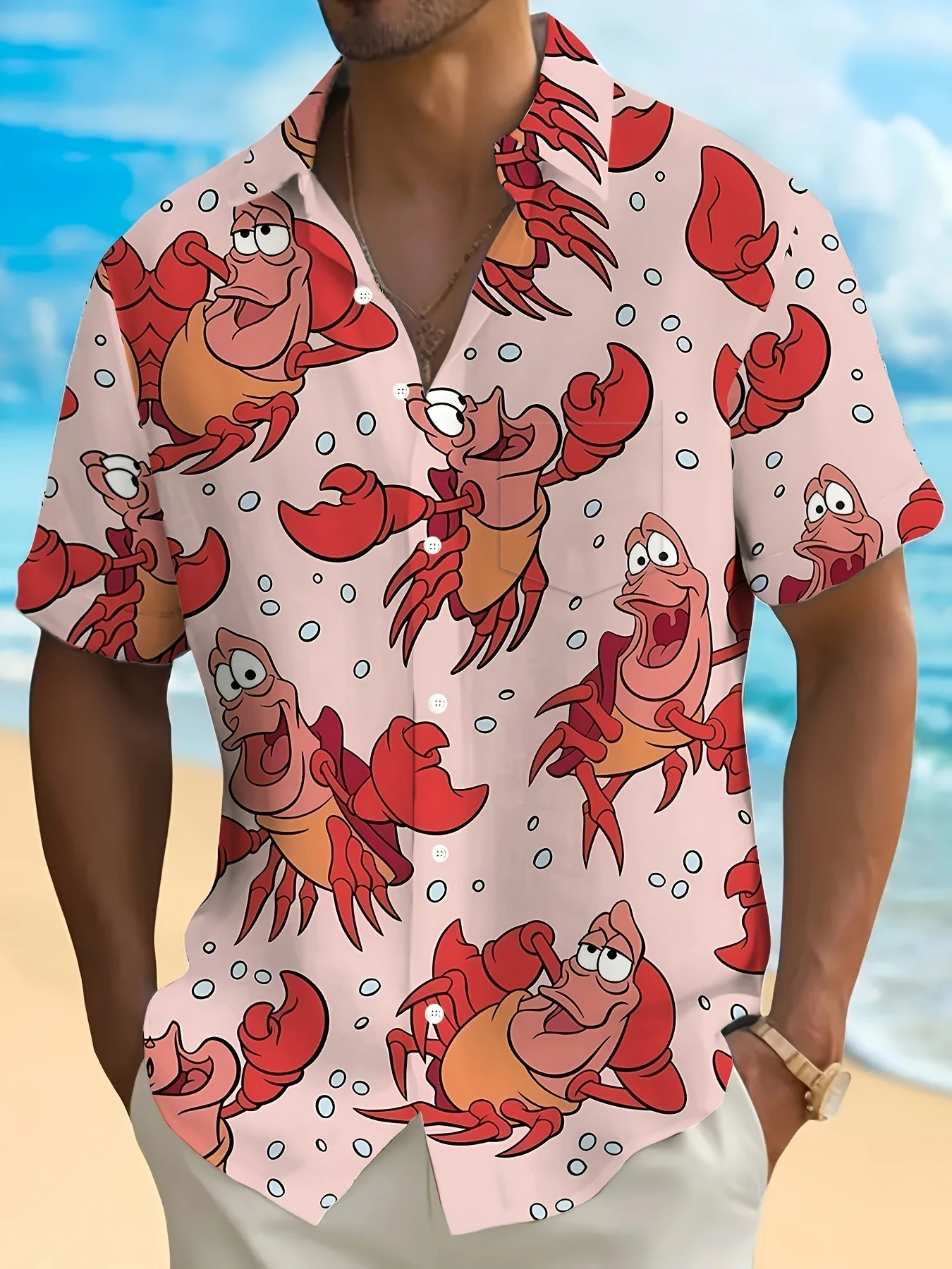Vintage Hawaiian Floral Shirt - Koszula hawajska Aloha z nadrukiem kreskówkowego