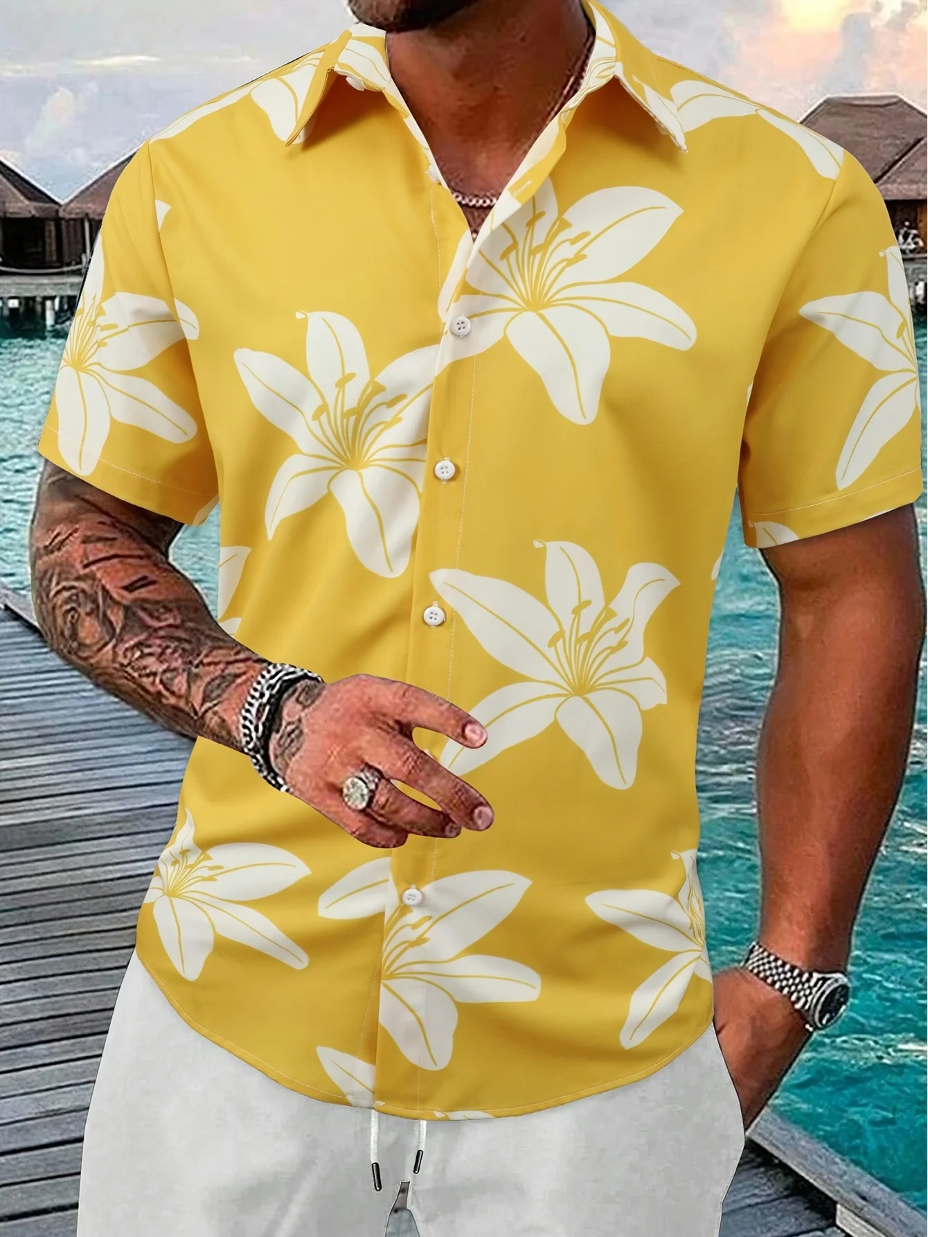 Męska koszula hawajska Aloha o – Vintage Hawaiian Floral Shirt recenzja i cena