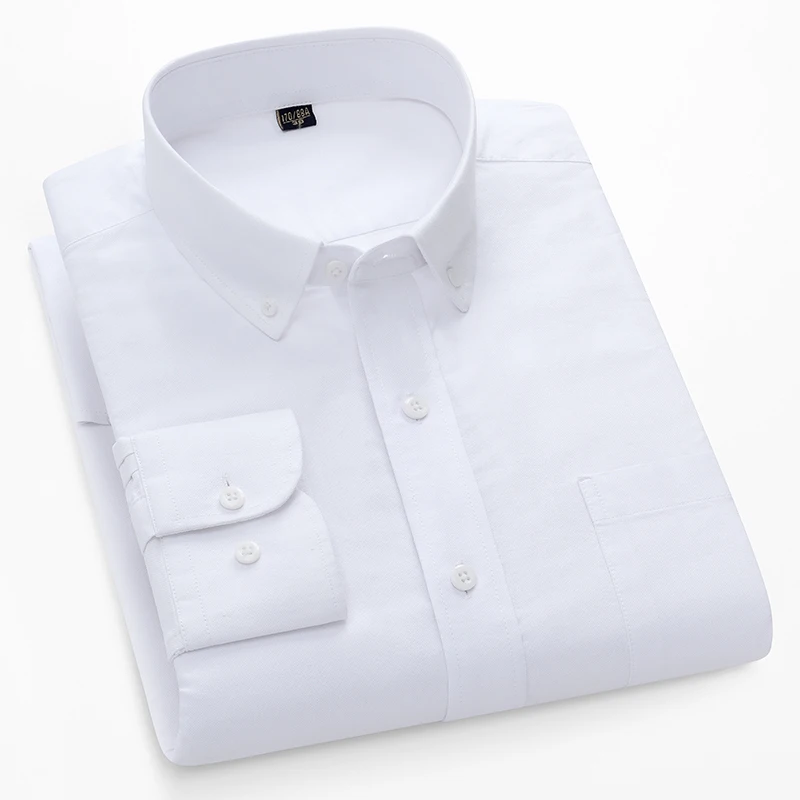 Męskie koszule z długim rękawe – Oxford Cotton Casual Shirt Business recenzja i cena