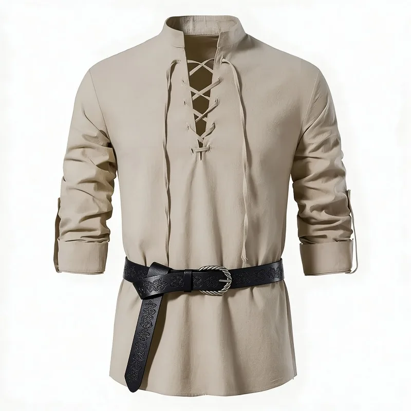 Męska koszula w stylu średniow – Medieval Gothic Lace Up Pirate Shirt recenzja i cena