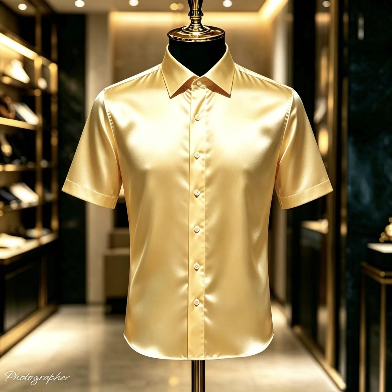 Men's Solid Color Satin Short- – Mens Satin Silk Dress Shirt recenzja i cena