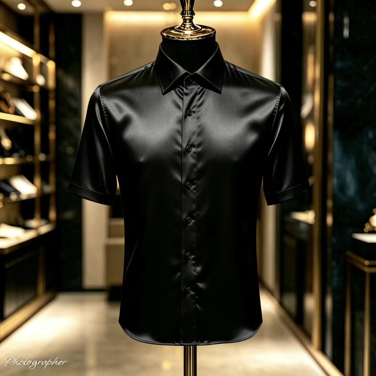 Men's Solid Color Satin Short- – Mens Satin Silk Dress Shirt recenzja i cena