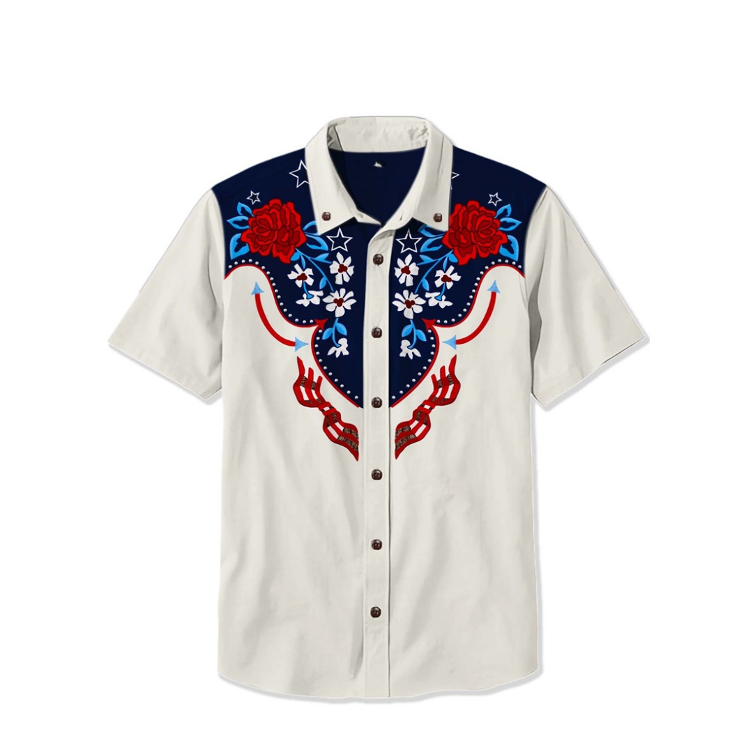 Męska koszula retro z krótkim  – Vintage Hawaiian Floral Shirt recenzja i cena